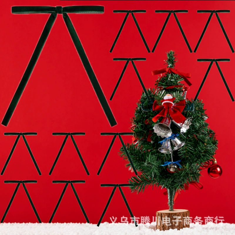 Новинка для трансграничной торговли: рождественские украшения для дверей, бархатные ленты-банты, елочные игрушки, аксессуары для одежды, декорации