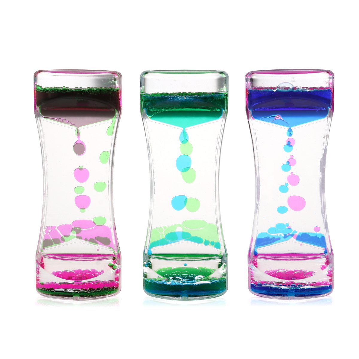 Fábrica de dos colores de goteo de aceite líquido reloj de arena creativo juguete de los niños regalo temporizador descompresión artefacto decoración al por mayor