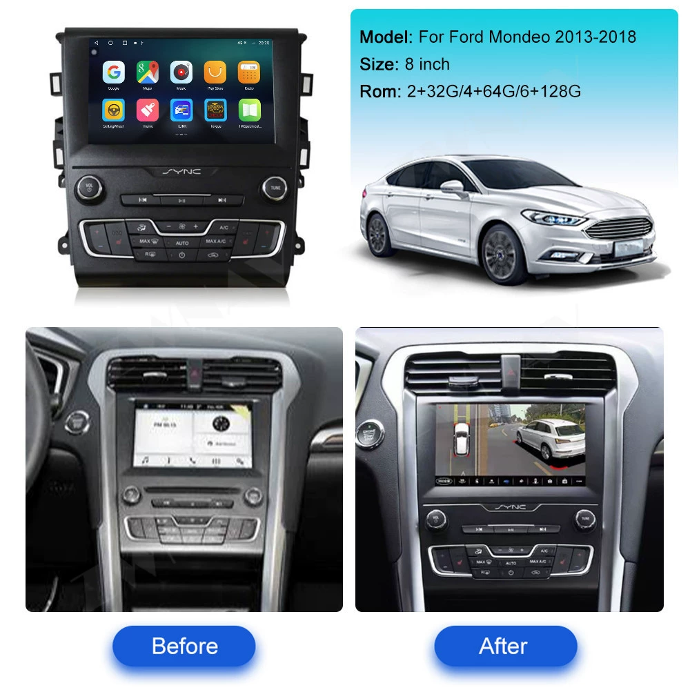 Подходит для Ford Mondeo 2013-2018, стиль штатной автоматики, Android навигация, автомобильный GPS, вертикальный 8-дюймовый моноблок