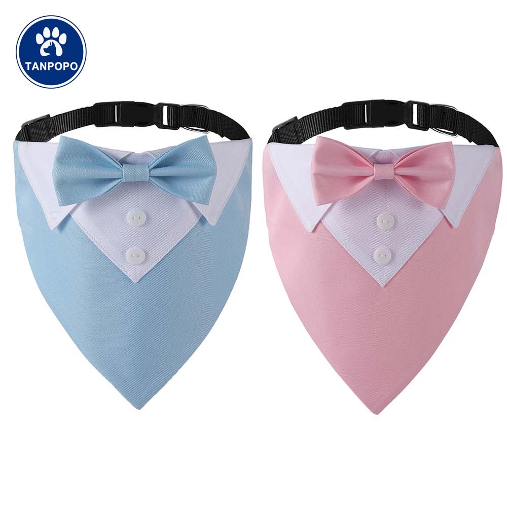 TANPOPO nuevo producto transfronterizo perro grande estilo británico traje de boda collar de perro toalla de saliva para mascotas toalla triangular de perro