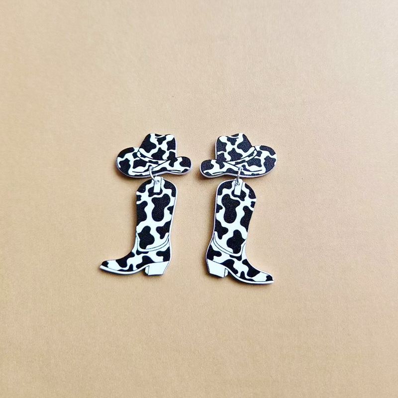 1 Pair Exaggerated Letter Printing Arylic Drop Earrings display picture 3