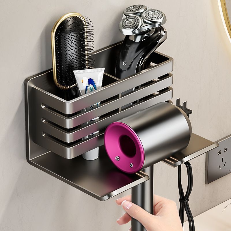 パンチングなしのヘアドライヤーラック、バスルームヘアドライヤーペンダント、トイレヘアドライヤーラック、バスルームコーム収納ラック|undefined