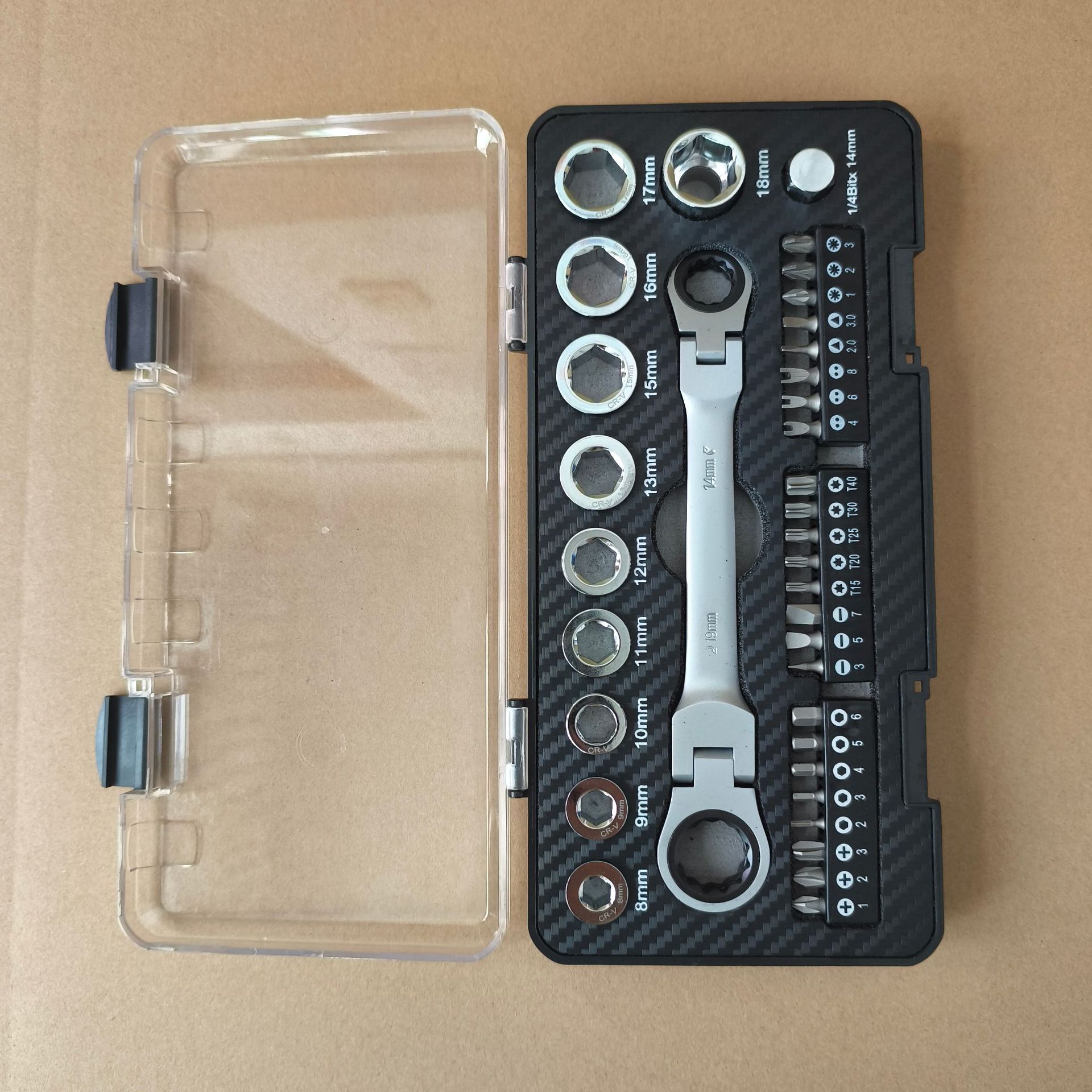 棘轮扳手组套套筒螺丝批组套亚马逊ebay工具热销款多功能双向棘轮