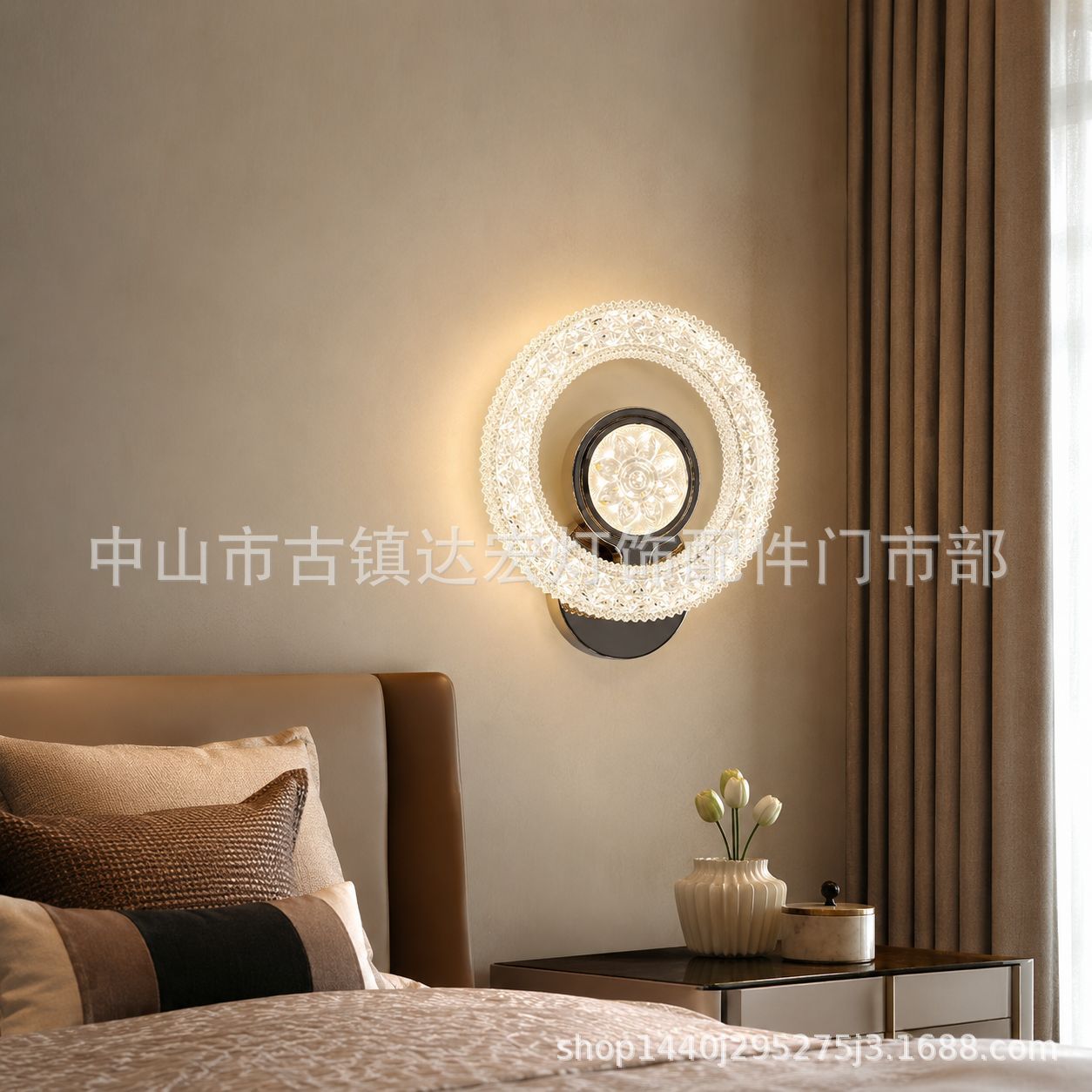 Iluminación de pared de fondo de TV de sala de estar nórdica moderna y creativa, nueva lámpara de cama de dormitorio para exportación