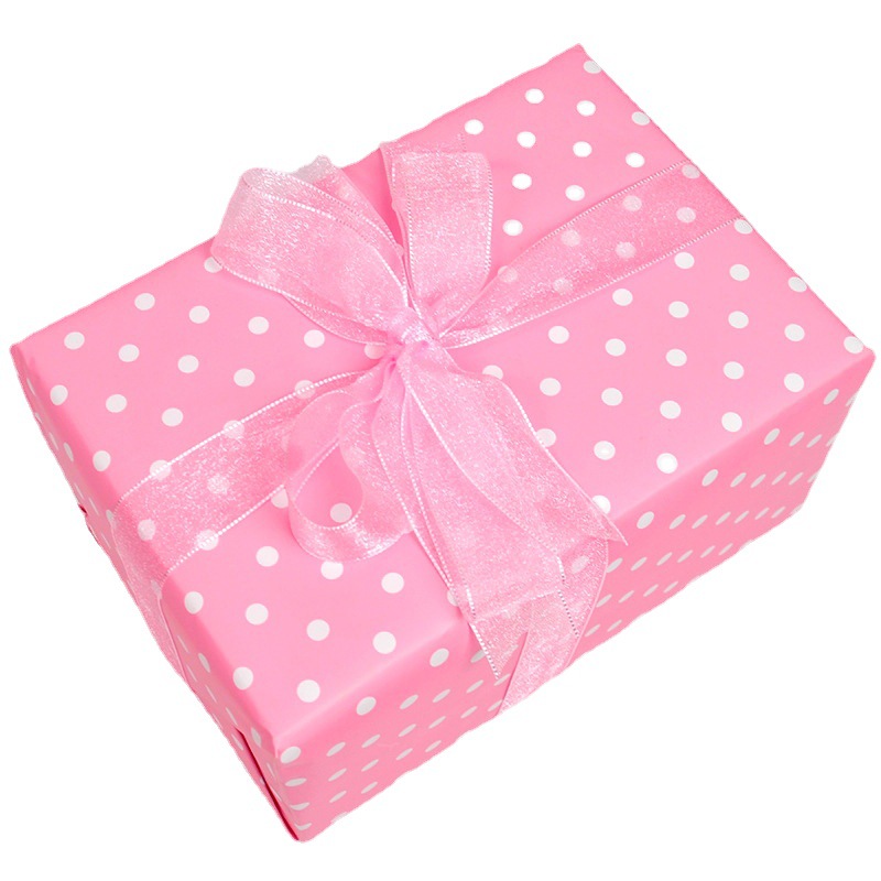 Fábrica en stock pequeño punto papel de regalo clásico lunares a rayas caja de regalo a cuadros regalo ramo de papel de regalo
