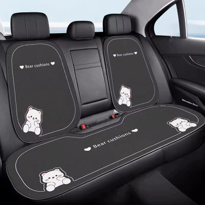 Seat Cushion, Universal Car Cushion for — Seat cushion, seat cover - e0058i-c-dark-gray-ice-bear-three-piece-set-in-the-back-row-velvet-pad-a03-code