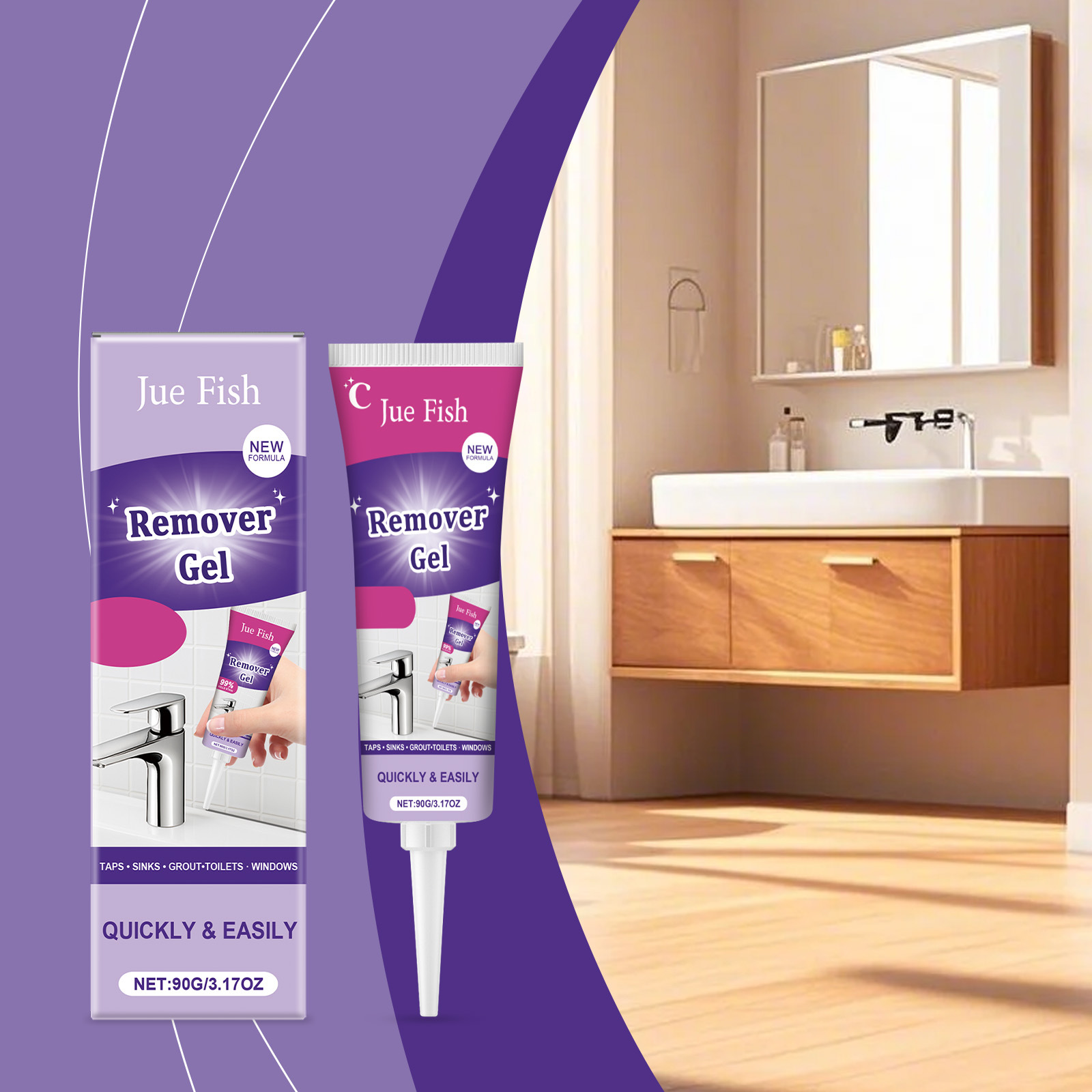 Jue fish gel de limpieza multiefecto para el hogar, descontaminación y descontaminación de inodoros, limpiador de gel duradero