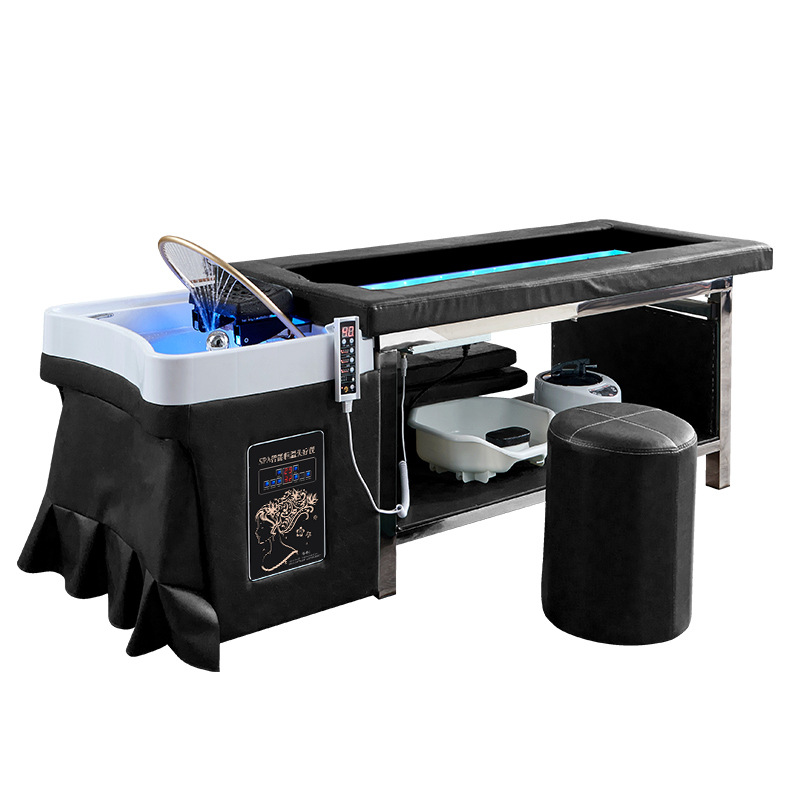 Cama de lavado de cabello de tratamiento de cabello tailandés con cama de fumigación de circulación de agua cama automática de moxibustión sin humo cama especial para salón de belleza de moxibustión de cuerpo completo