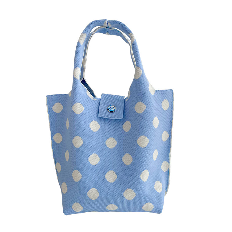 Bolsa de estilo coreano de las mujeres nicho diseño contraste color lunares punto hombro bolso de mano bolsa de compras de gran capacidad