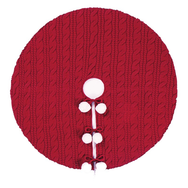 Falda de árbol de Navidad transfronteriza pompón blanco árbol de punto falda árbol inferior delantal chal Navidad decoraciones para el hogar al por mayor