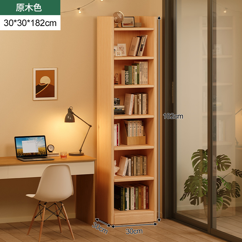 Estante de madera estante de esquina de pared estrecho estante de esquina de piso contra la pared hendidura de esquina simple almacenamiento gabinete de biblioteca doméstica