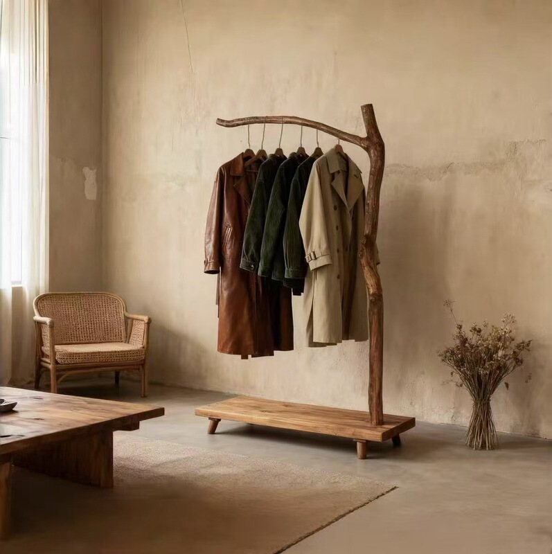 Solid Wood Branch-Shaped Coat Rack, Old Elm Wood Entryway Hanger, Vintage Storage Rack for the Entrance Door, Floor-Standing Coat Rack Solid Wood Branch-Shaped Coat Rack, Old Elm Wood Entryway Hanger, Vintage Storage Rack for the Entrance Door, Floor-Standing Coat Rack