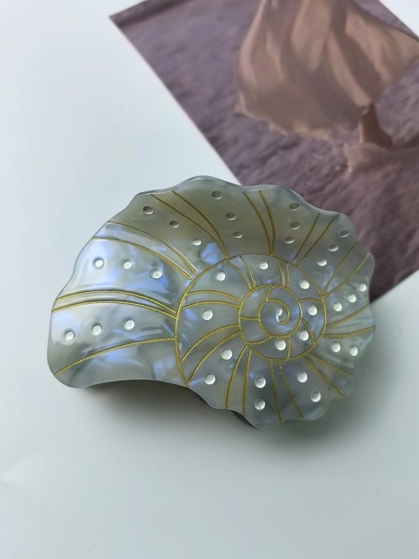 锌琦发饰海洋系列鲨鱼贝壳抓夹高级感动物海龟醋酸发夹企鹅鲨鱼夹|undefined