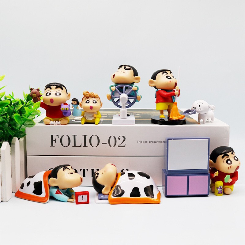 子供のアニメクレヨンしんちゃん人形ハンドフィギュアトレンディなブラインドボックスセットデスクトップ人形モデル装飾品ガシャポンおもちゃ|undefined