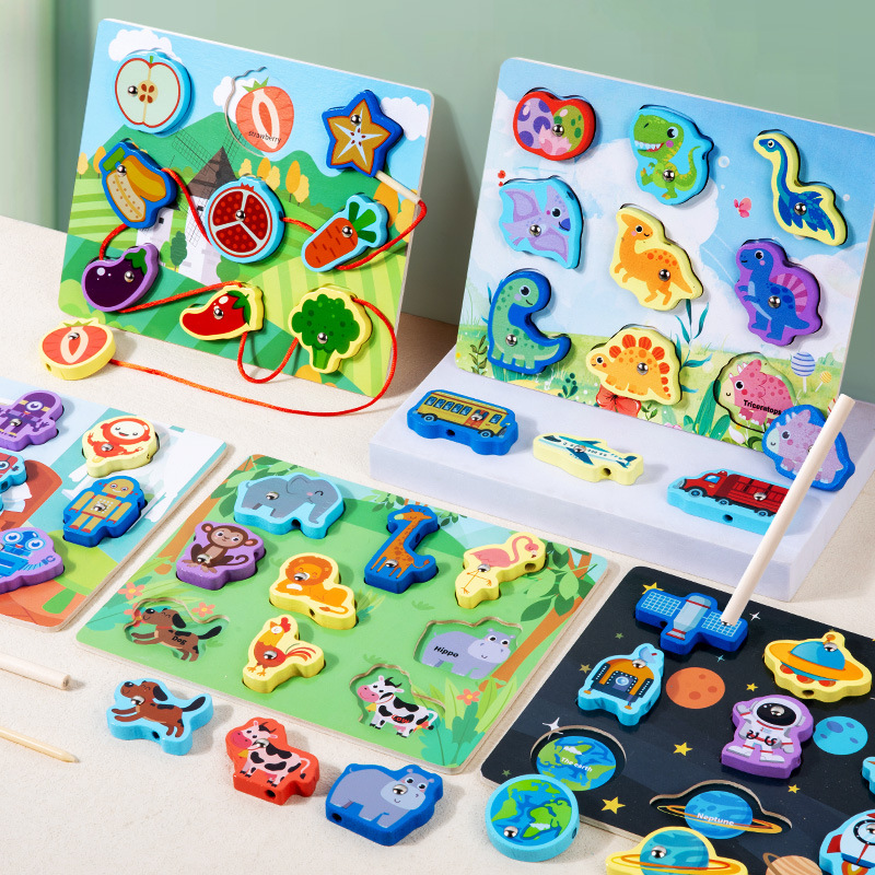 Montessori Educación temprana Tablero de agarre de mano Puzzle Bloques de construcción Forma de bebé Panel de emparejamiento 1 1 1 2 años y medio Juguetes educativos para bebés