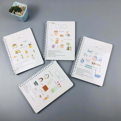 新款時尚多款封面32K60張硬面精裝線圈本學生筆記本清新橫線記事