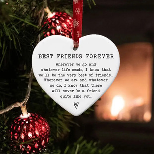 Cross-border acrylic flat love pendant Christmas tree heart-shaped pendant holiday decoration car interior pendant