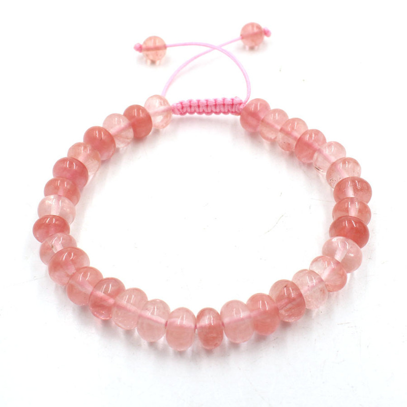 Agate Crystal Disc Single Circle Bracelet Ethnic Style Braided Fashion Hand Jewelry Cross-Border Foreign Trade New Product Supply Wholesale