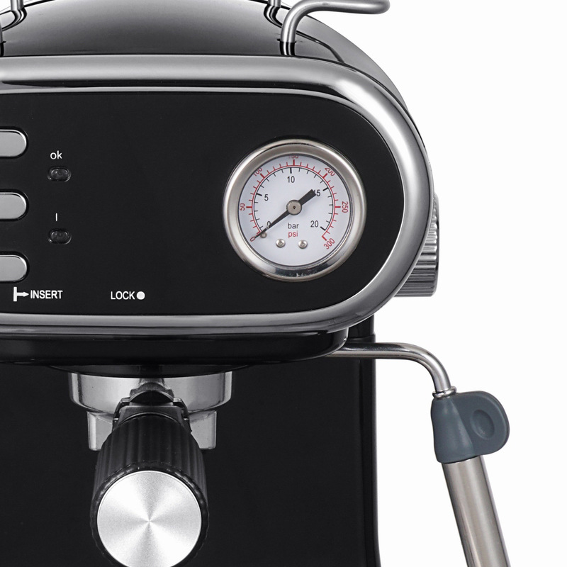 Máquina de café italiana de 15bar de estandarización europea transfronteriza, tipo de bomba de vapor doméstico, burbuja de leche semiautomática, viento vintage concentrado