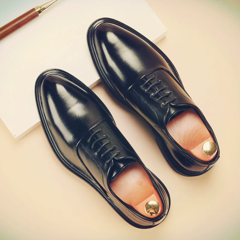 Кожаные туфли Мужская осеннее Деловое платье с острым носком костюм в британском стиле Свадебные новые кожаные туфли