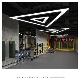 LED三角形吊灯健身房网咖创意造型灯办公室商场工业风灯工程灯具