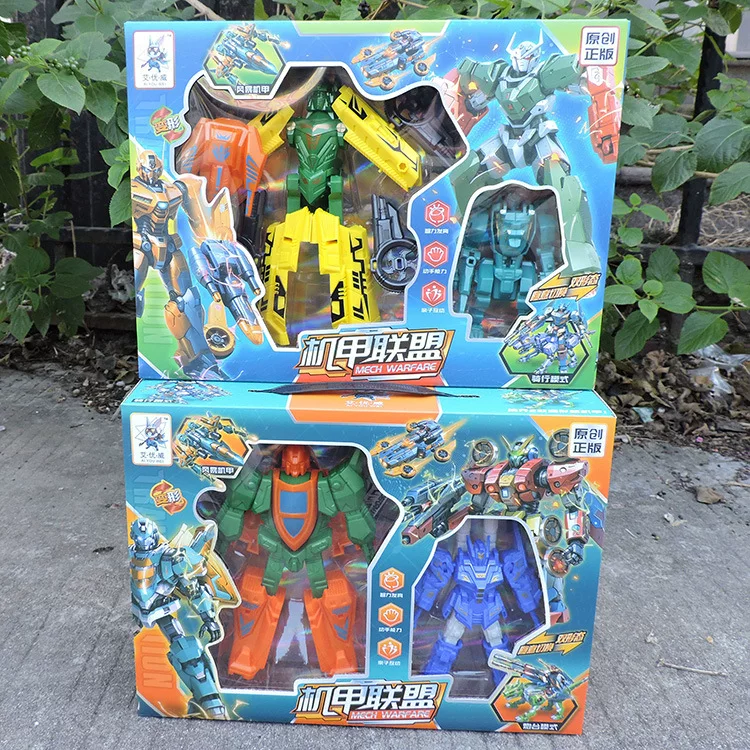 Manual transformer (Mech Federation) plastic robot toy, 24.95×9.98×16.1 cm, 2 figures, color box