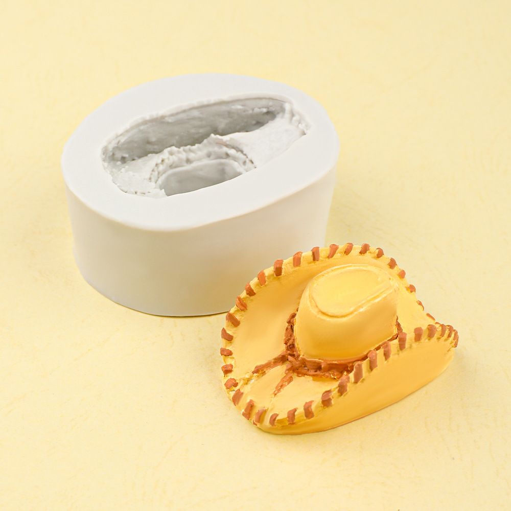 Sombrero tridimensional, sombrero de vaquero occidental, molde de silicona, yeso difusor de bricolaje, decoración de pastel de chocolate, molde de jabón hecho a mano