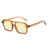 Square fashionable universal multicoloured sunglasses, 2023, suitable for import, European style, simple and elegant design