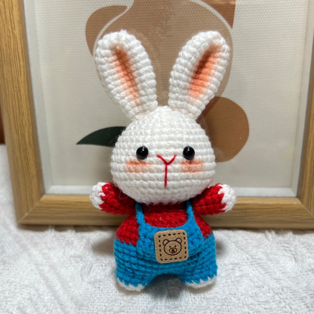 Lana tejida a mano terminada linda muñeca conejito colgante hilo de lana tejido exquisito colgante llavero creativo