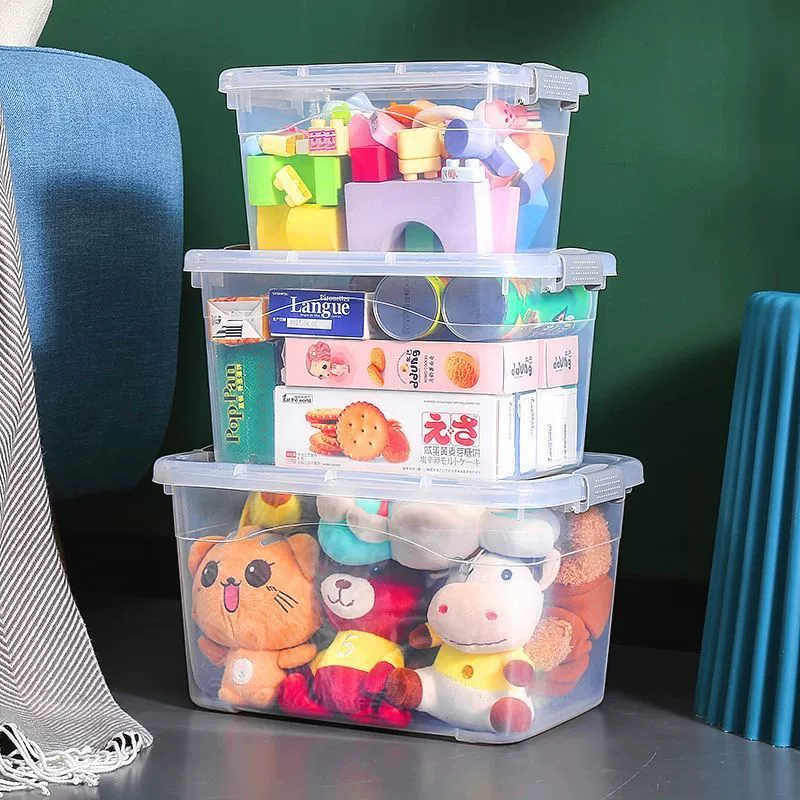 Transparent plastic extra large big storage box, small children's overall, universal toy