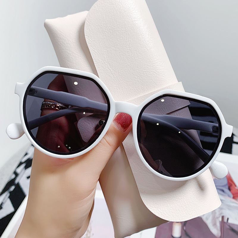 Color Block Pattern Women's Gender Simple Style Classic Style Color Block PC UV400 Protection Round Frame Clips Women's Sunglasses