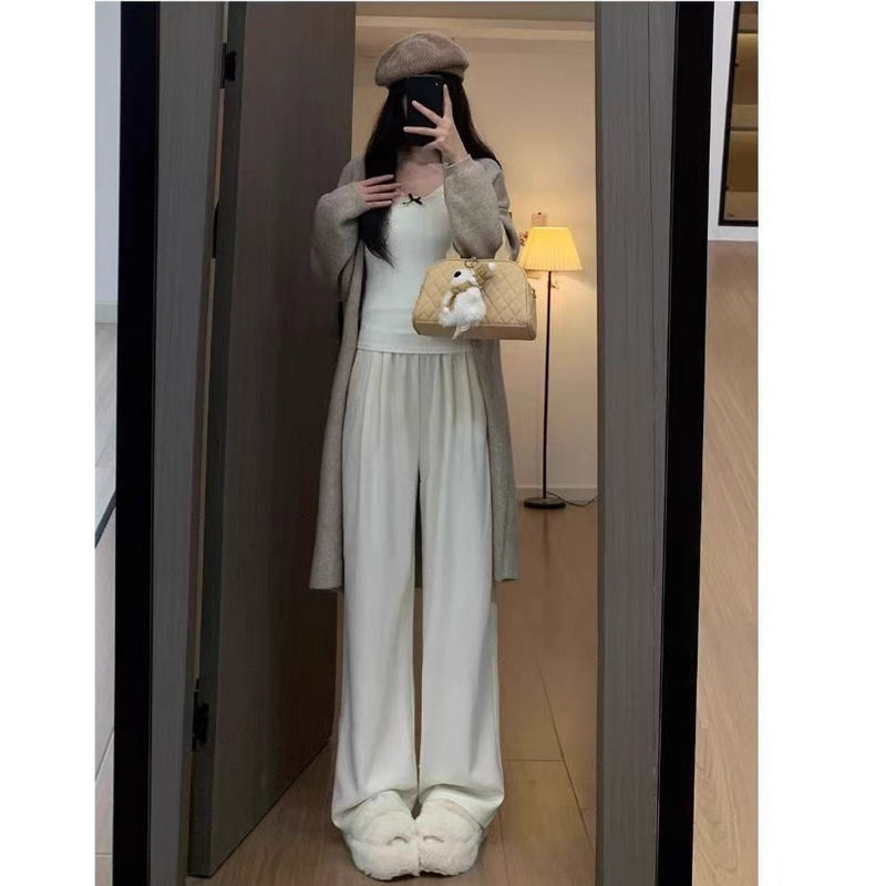 糯米裤2025新款早秋服饰直筒裤女慵懒高腰显瘦休闲裤甜美慵懒阔腿|undefined