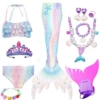 Colorful star three-piece set + flippers + garland + crown necklace five-piece set