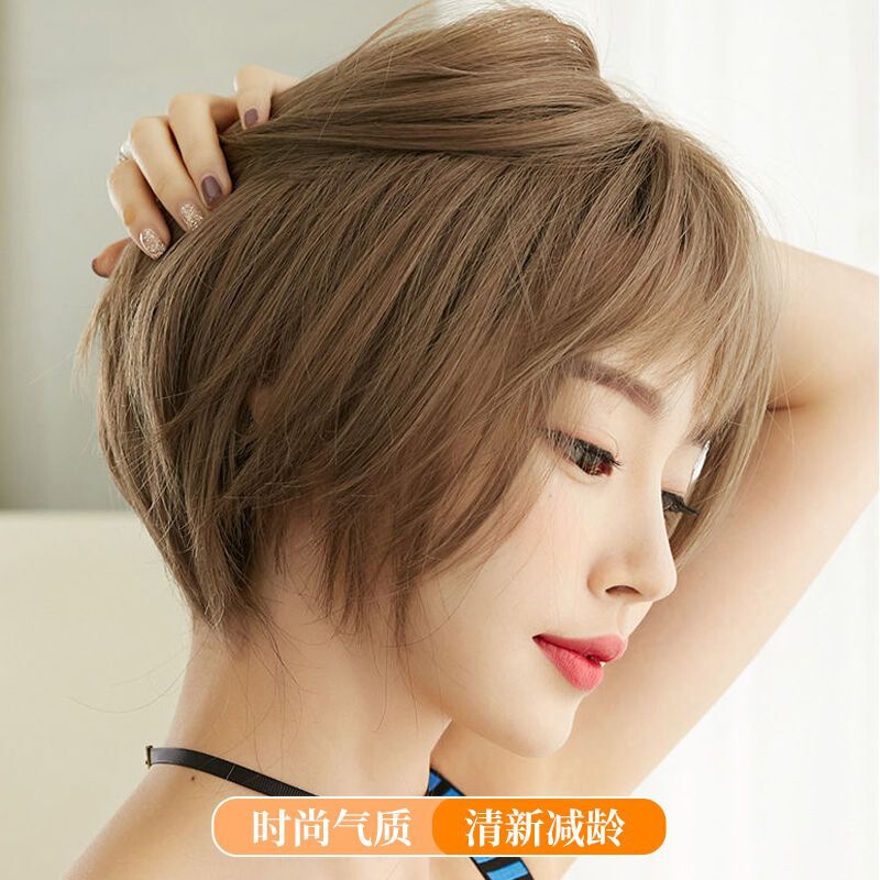 Wig Women's New 2023 Full Headgear Full Human Hair Short Hair Suitable for Round Faces Fashionable Natural Real Hair Hairstyles