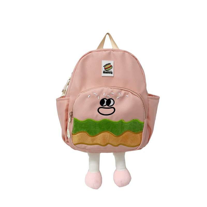 Jardín de infantes bolsas escolares de dibujos animados lindas hamburguesas mochilas para niños y niñas 2025 nueva moda mochila infantil