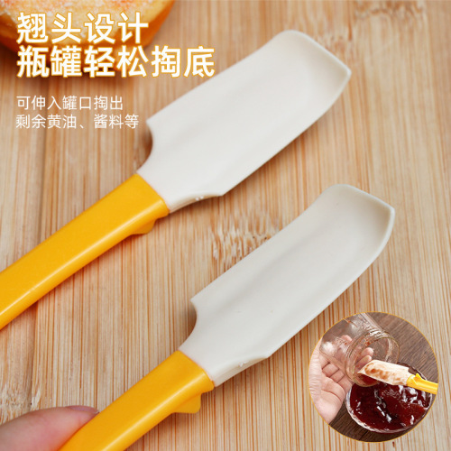 Multifunctional silicone jam scoop curved whisk stirrer convenient bottle bottom cleaner can opener household baking spatula stick