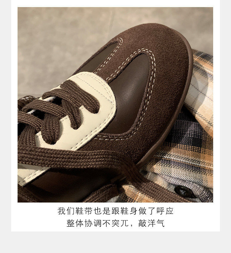 Giày sneaker nữ da bò buộc dây phong cách Đức huấn luyện, đế cao 6 cm — 48 chiếc màu đen (6cm) còn hàng, 48 màu nâu (6cm) hàng có sẵn, 48 màu trắng (6cm) hàng có sẵn, 48 màu vàng (6cm) còn hàng chi tiết 10