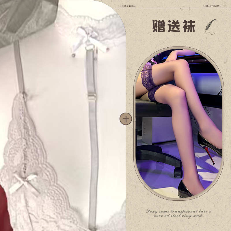 실버 그레이 + 블랙 스타킹
