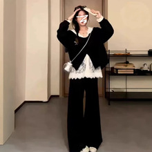 黑色小个子女装早春季2026新款超火三件套休闲韩系高级感穿搭套装