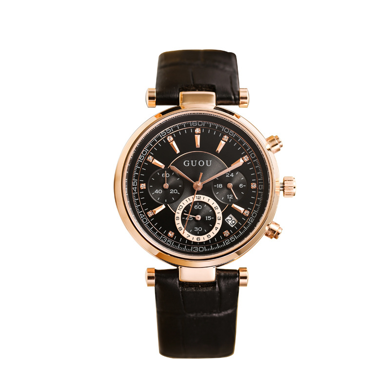 Trend capacious leather swiss watch