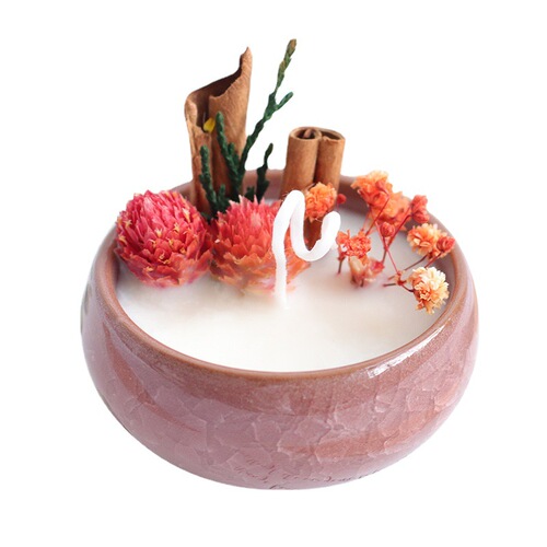 美沐儿 创意冰裂纹陶瓷杯diy香薰蜡烛紫砂七色蜡烛空杯多色小茶杯