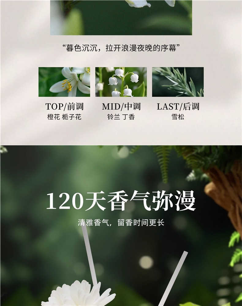 Tea-scented aromatherapy for home use in the bedroom, long-lasting fragrance, odor eliminator, gardenia freshener, bathroom perfume, toilet deodorizer