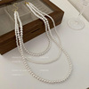Fashionable retro small necklace from pearl, design universal chain for key bag , simple and elegant design