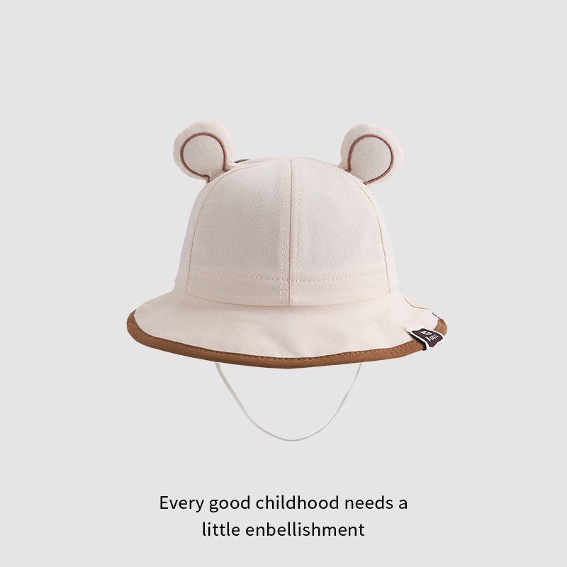 Sombrero de bebé primavera y otoño oso pequeño sombrero de pescador lindo niño niñas sombrero de sol bebé versátil sombrero de sol verano delgado