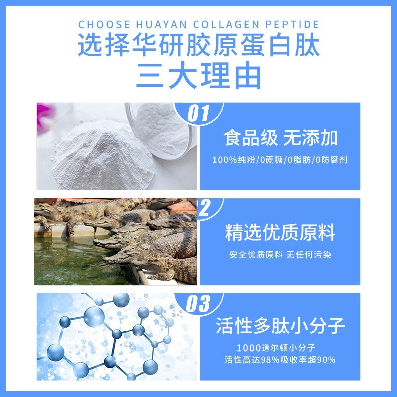 海南華研ワニ小分子ペプチドコラーゲン原料純粉100% ワニ生物活性ペプチド|undefined