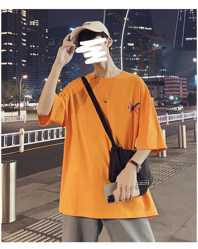 最大70 Offクーポン 夏のメンズ半袖tシャツファッションブランドルーズインカジュアルハンサムラウンドネック半袖tシャツボト