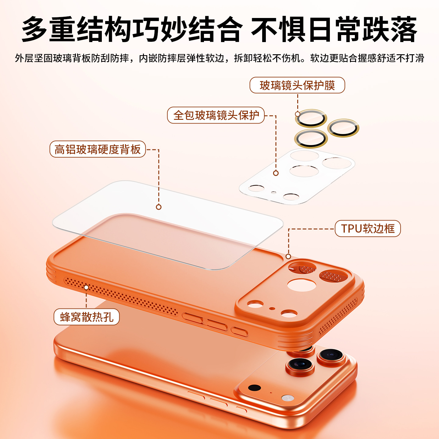 Casas de vidrio de silicona de alta sensibilidad para iPhone 17 promamax Apple 16 segundos 17 macarón alta permeabilidad