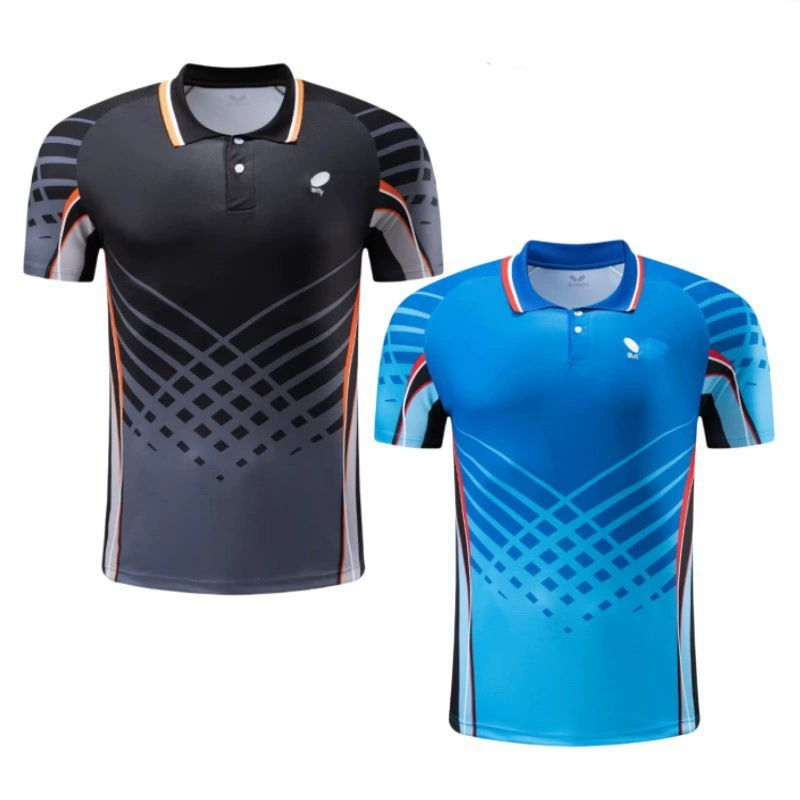 Популярная спортивная одежда для настольного тенниса, мужская одежда для бадминтона, женские летние топы с короткими рукавами, быстросохнущие, дышащие, впитывающие пот, футболки с принтом 25