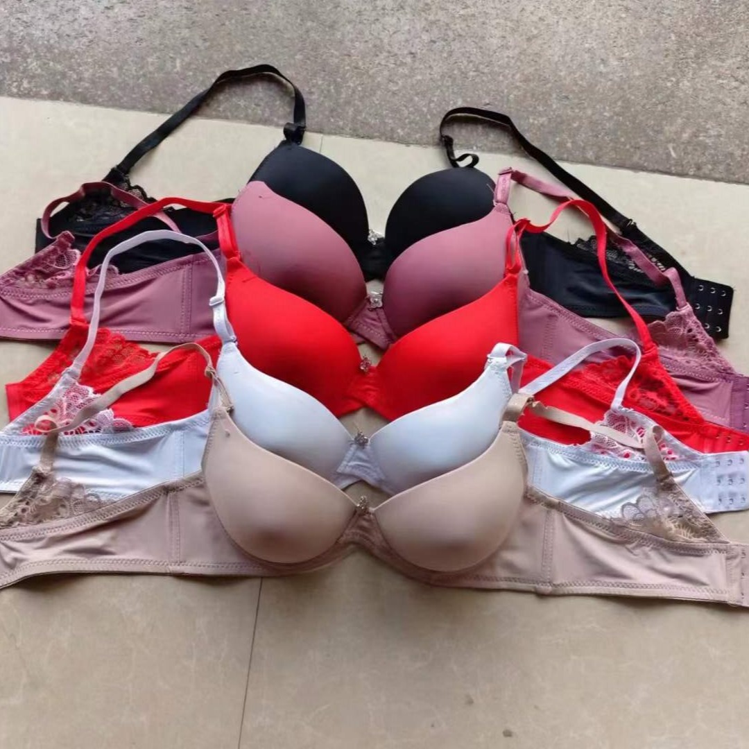 Sujetador de tres pechos con anillo de acero algodón empuja hacia arriba el sujetador de ropa interior exterior transfronterizo