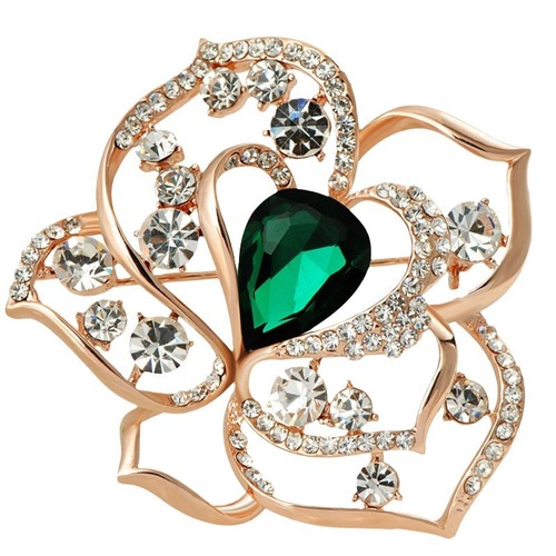 Luxury European and American-Style Large Water-Crystal Brooches for Women: High-Quality Alloy Corsages Available in Multiple Designs, Delicate and Elegant Pins